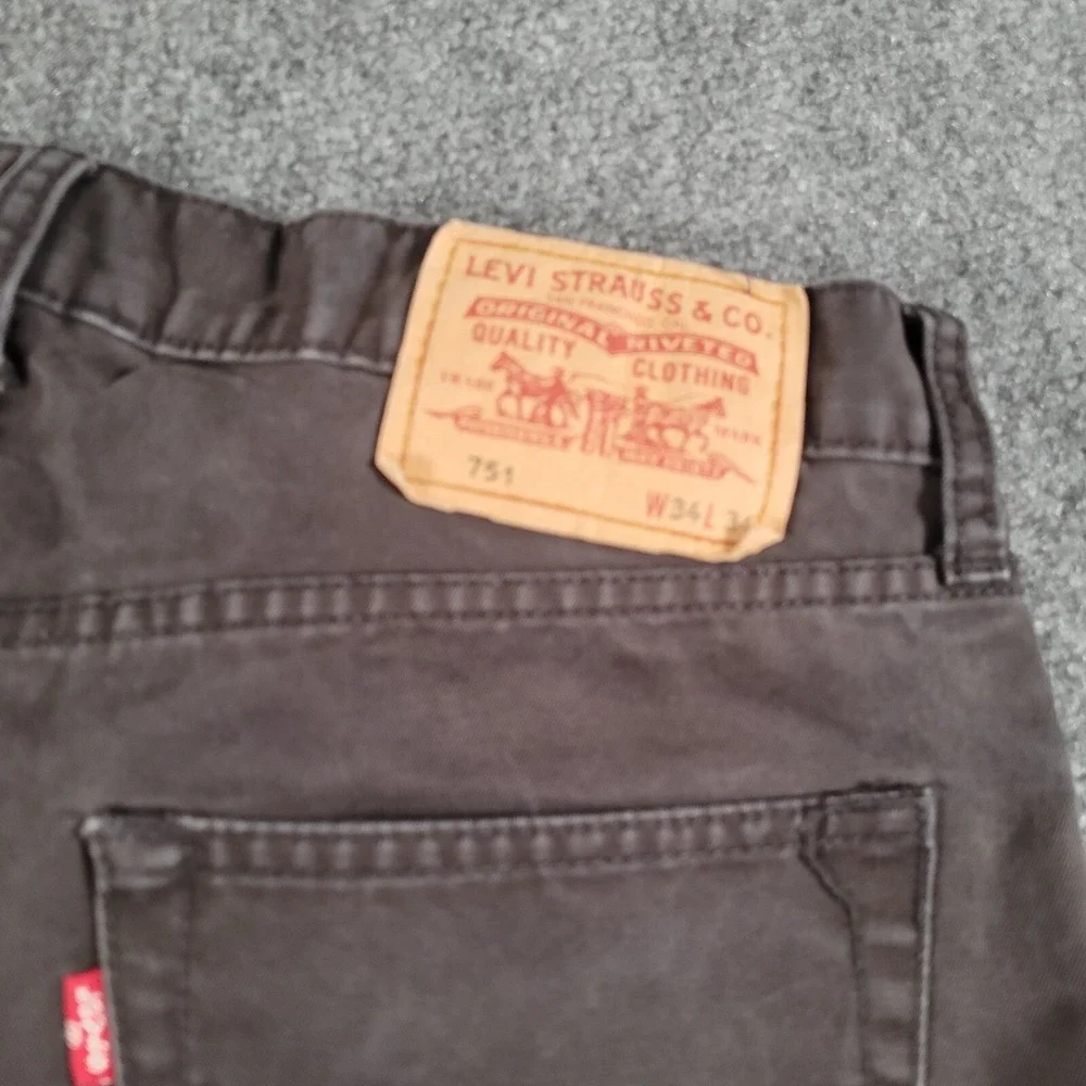 Levi's 751 Jeans Men's (Label 34x34) Regular Fit Black 100%‎ Cotton